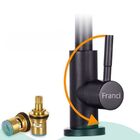 Torneira Banheiro Cozinha em Aço Inox Cor Preta com Giro 360º