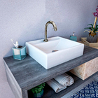 Torneira Banheiro De Mesa Link Angular Baixa Metal Cromado