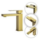 Torneira Banheiro Dourada Luxo Viena Monocomando Aço Inox 304