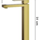 Torneira Banheiro Dourada Luxo Viena Monocomando Aço Inox 304
