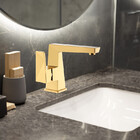 Torneira Banheiro Dourada, Monocomando,15x18x10cm Com Mistura