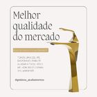 Torneira Banheiro Dourada Paris Monocomando 100% Metal Premiu