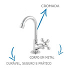 Torneira Banheiro E Lavatório Bm 1198 C33 Oliveira Metais