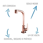 Torneira Banheiro Flatt Rose Gold 1195 F71 Rg - Lorenzetti