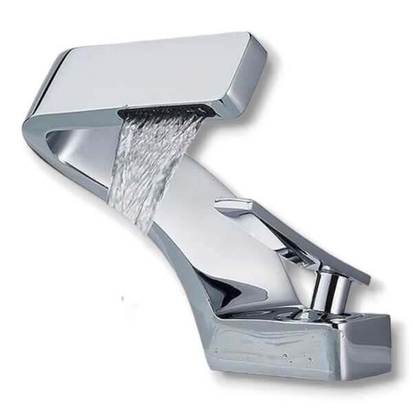 Torneira Banheiro Gourmet Curva Cascata Monocomando Misturado
