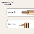 Torneira Banheiro Lavabo Aço Inox para Água Fria Rose Escuro