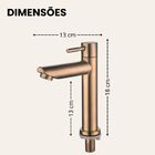 Torneira Banheiro Lavabo Aço Inox para Água Fria Rose Escuro