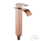 Torneira Banheiro Lavabo Cascata Alta Rose Gold Misturador Mo