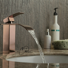 Torneira Banheiro Lavabo Cascata Rose Gold Misturador Monocom