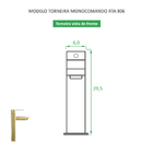 Torneira Banheiro/Lavabo Monocomando Bica Alta Dourado Fosco