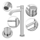 Torneira Banheiro Lavabo Pia Bica Alta 1/4 De Volta aço inox