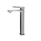 Torneira Banheiro Lavabo Quadrada Cromada Prata Longa Alta 1/