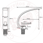 Torneira Banheiro Lavabo Slim Monocomando Dourada Escovada 20
