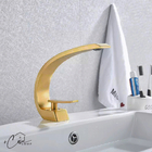 Torneira Banheiro Lavabo Slim Monocomando Dourada Escovada 20