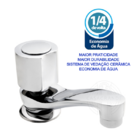 Torneira Banheiro Lavatório 1194 C-40 1/4 Volta Metal Casagra