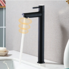 Torneira Banheiro Lavatorio Bica Alta 1/4 De Volta Preto Fosc