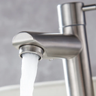 Torneira Banheiro Lavatorio Bica Alta Aço Inox Escovado Aço 3