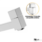 Torneira Banheiro Lavatório Lavabo Cromada Quadrada 1/4 De Vo