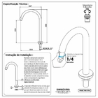 Torneira Banheiro Lavatório Mesa Bancada Preto Fosco Bica Alt