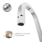 Torneira Banheiro Lavatório Mesa Bancada Quadrada Baixa Metal