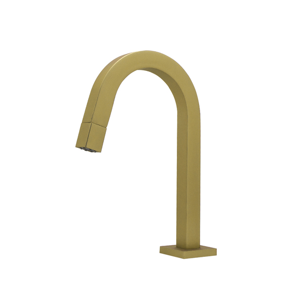 Torneira Banheiro Lavatório Mesa Quadrada Dourado Gold Fosco