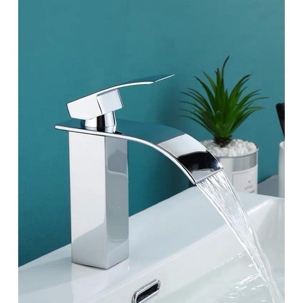 Torneira Banheiro Lavatório Misturador Cascata Curva Baixa Ág