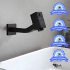 Torneira Banheiro Lavatório Parede Quadrada Black Matte