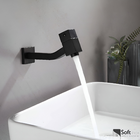 Torneira Banheiro Lavatório Parede Quadrada Black Matte