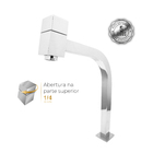 Torneira Banheiro Lavatório Quadrada Alta Cromada Luxo 1/4 Vo