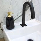 Torneira Banheiro Lavatório Quadrada Baixa Preto Fosco 1/4v