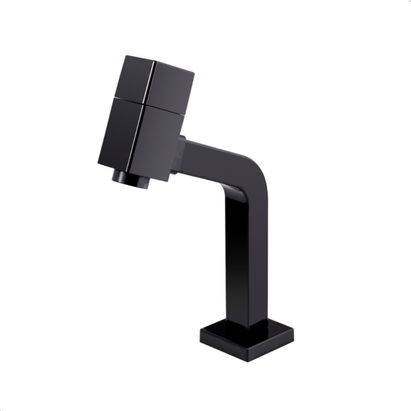 Torneira Banheiro Lavatório Quadrada Bancada Preta Baixa
