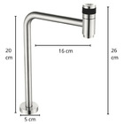 Torneira Banheiro Link Inox Escovada 1/4 Soft Bica Alta 90º -