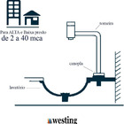 Torneira Banheiro Link Inox Escovada 1/4 Soft Bica Alta 90º -