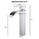 Torneira Banheiro Luxo Cascata Cromada Monocomando Bica Alta
