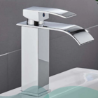 Torneira Banheiro Mesa Bancada Quadrada Monocomando Cromada L