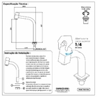 Torneira Banheiro Mesa Quadrada Alta Dourado Fosco Gold Luxo