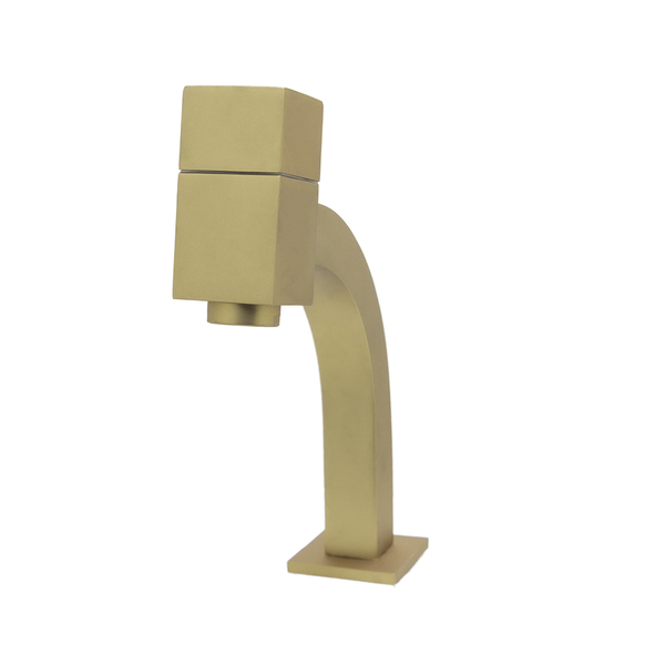 Torneira Banheiro Mesa Quadrada Dourado Fosco Gold Luxo