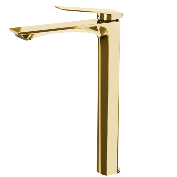 Torneira Banheiro Misturador Alta Atenas Dourada 100% Metal P