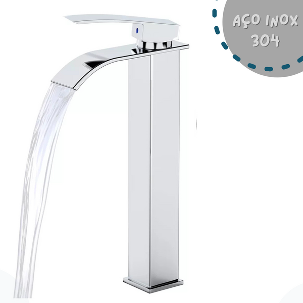 Torneira Banheiro Misturador Monocomando Cascata Aço Inox 304