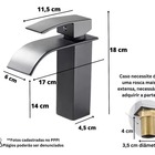 Torneira Banheiro Moncomando Misturador Preta Padrão Europeu