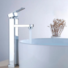 Torneira Banheiro Monocomando Alta Cromado Quadrada Premium