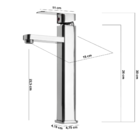 Torneira Banheiro Monocomando Alta Cromado Quadrada Premium