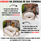 Torneira Banheiro Monocomando Alta Dourado Cascata Premium