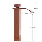 Torneira Banheiro Monocomando Cascata Alta Luxo Rose Gold