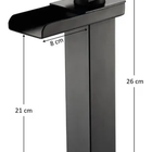 Torneira Banheiro Monocomando Cascata Bica Alta Preta
