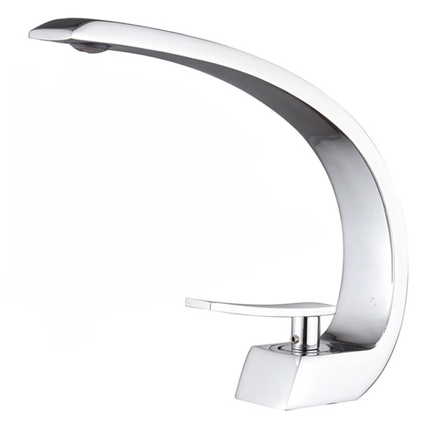 Torneira Banheiro Monocomando Cascata Curva Cromada Premium