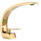 Torneira Banheiro Monocomando Cascata Curva Dourada Premium