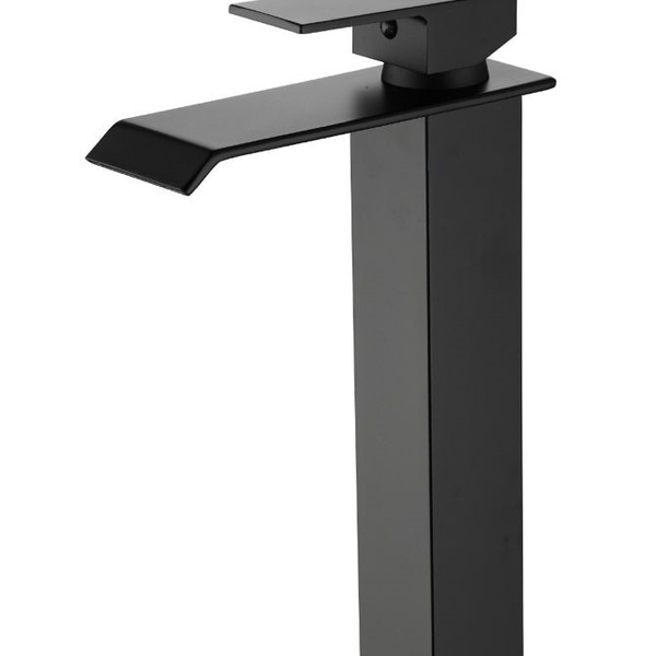 Torneira Banheiro Monocomando Cascata Preta Bica Alta