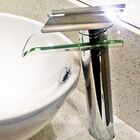 Torneira Banheiro Monocomando Misturador Cascata Vidro Alta L