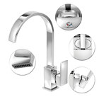 Torneira Banheiro Monocomando Quadrado Bica Movel Luxo Cr.